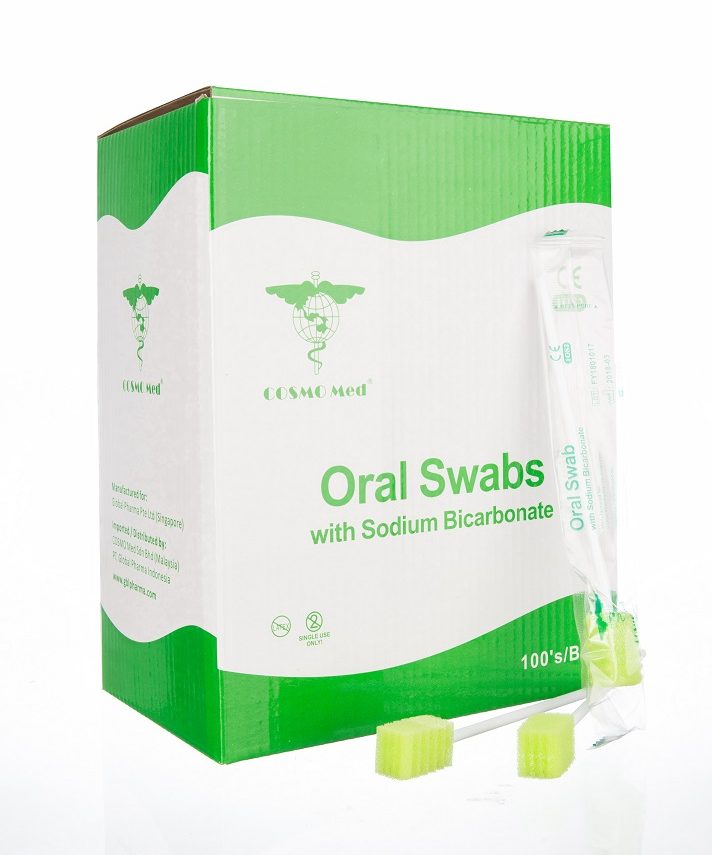 Oral sponge swab with Bicarb